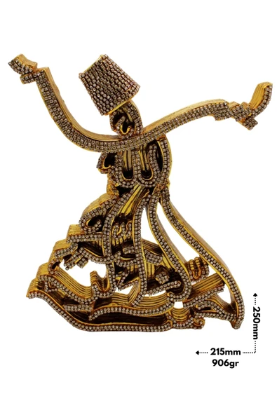Kutulu Semazen Model Hediyelik Metal Biblo Gold Rengi ürün görseli 1