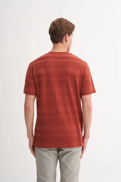 Cazador Bisiklet Yaka Regular Fit Örme Tişört 4123 - Resim 4