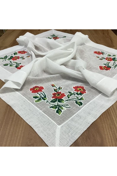OYA home Kaneviçeli Kare Örtü- 100*100 cm ürün görseli 1