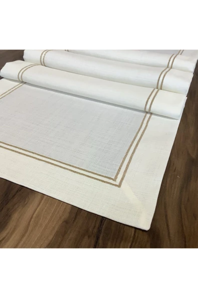 OYA home Altın Simli Runner Cift Dikişli 40*145 Cm - Resim 3
