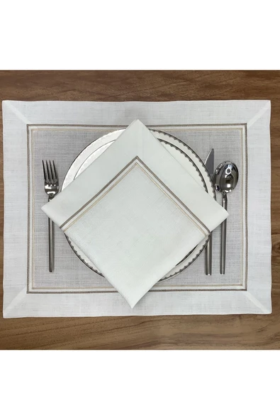 OYA home Çift Amerikan Servis ve Peçete - 4 parça - Resim 5