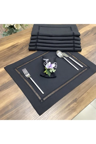OYA home Kolberli Amerıkan Servis Set - Siyah -8li ürün görseli 1