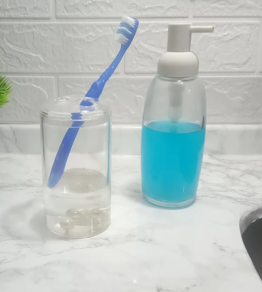 SIVI SABUNLUK DİŞ FIRÇALIK 2 Lİ BANYO SETİ BEYAZ  İNCİ ürün görseli 1