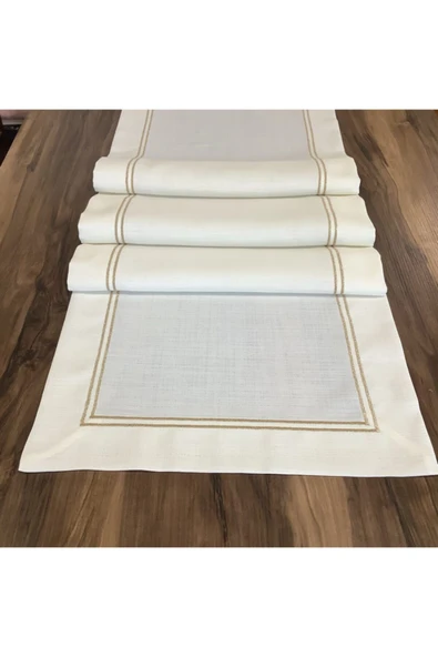 OYA home Altın Simli Runner Cift Dikişli 40*145 Cm - Resim 2