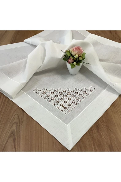 OYA home El Örme Dantelli Bohça -100*100 cm - Resim 4
