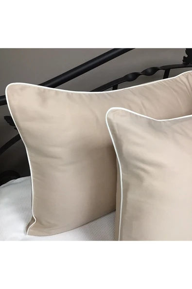 OYA home Biyeli Yastık -2 Li - Bej Zemin & Beyaz Biye ürün görseli 1