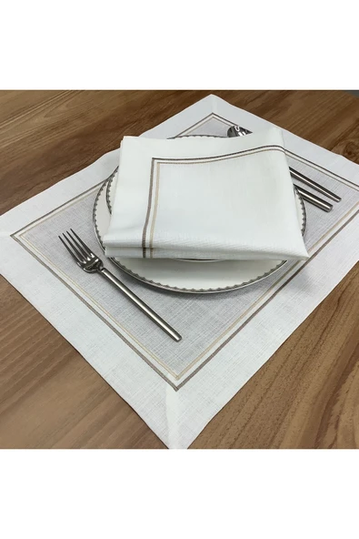 OYA home Çift Amerikan Servis ve Peçete - 4 parça - Resim 2