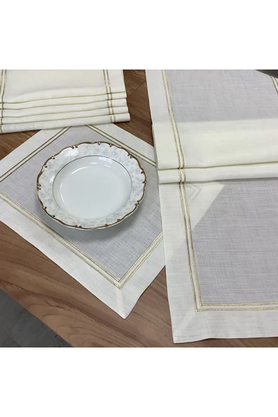 OYA home Altın Sim Çift Pikolu Amerikan Servis(6) & Ranır(1) Set -7 Parça ürün görseli 1