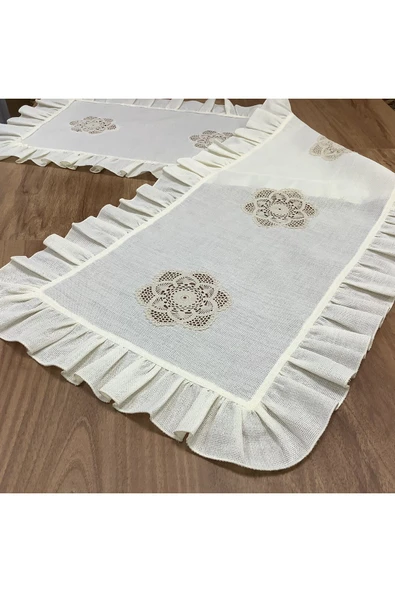 OYA home Dantelli & Fırfırlı Ranır Takım - 2 Parça ürün görseli 1