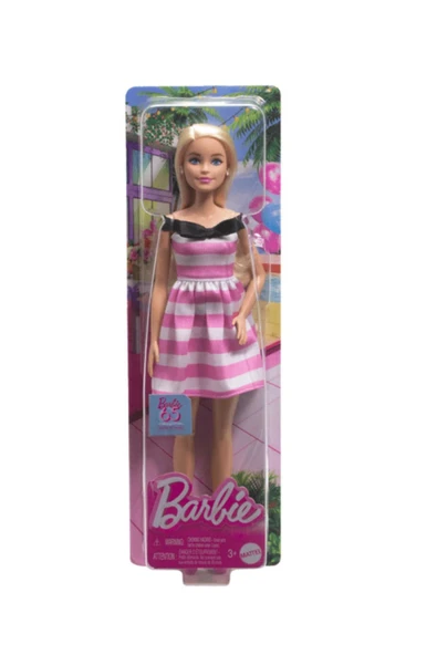 Barbie ® 65.Yıl Özel Pembe Elbiseli Bebek | HTH66 - Resim 3