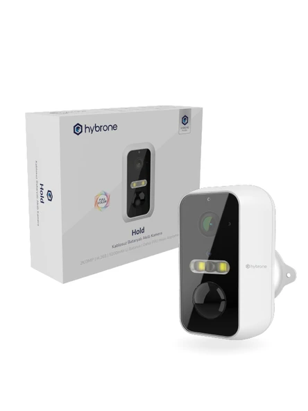 Hybrone Hold İç ve Dış Ortam Bataryalı Wi-Fi Akıllı Kamera, Renkli Gece Görüşü, Siren ve Işığı ile Aktif Caydırıcılık, ürün görseli 1