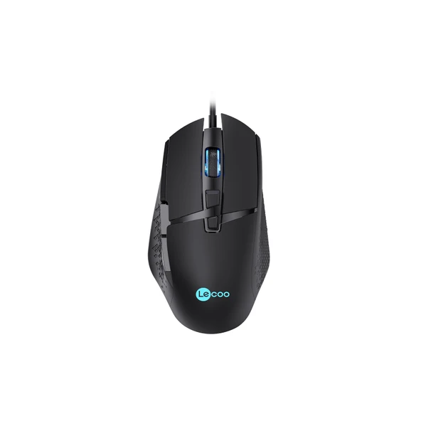 Lenovo Lecoo MG1101 RGB Optik Kablolu LED Aydınlatmalı 6400DPI 8 Tuşlu Oyuncu Mouse Siyah ürün görseli 1