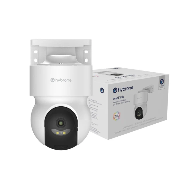 Hybrone Omni Volt Dış Ortam Wi-Fi Akıllı Kamera, Renkli Gece Görüşü, 360 Derece Görüntüleme, İnsan Algılama, Çift Yönlü Sesli Görüşme, Siren ürün görseli 1