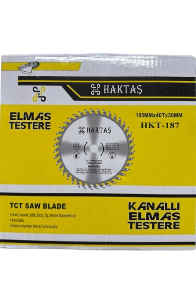 Elmas Daire Testere Bıçağı Kanallı 185mmx40 - Resim 2