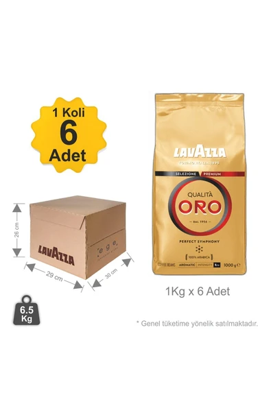 LavAzza Qualita Oro Çekirdek Kahve - 1 Koli - 1kg X 6 Adet ürün görseli 1