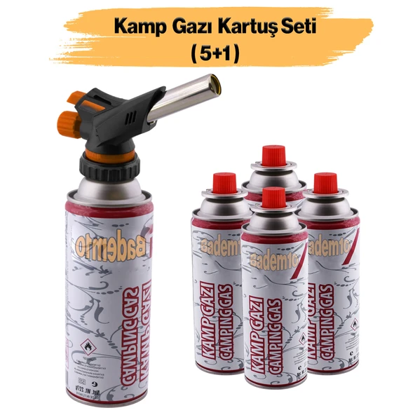 Çakmaklı Pürmüz Yedek Kartuşu Kamp Gazı 227 Gram Piknik Kamp Mangal Mutfak Ateş Tutuşturucu 5'li Set ürün görseli 1