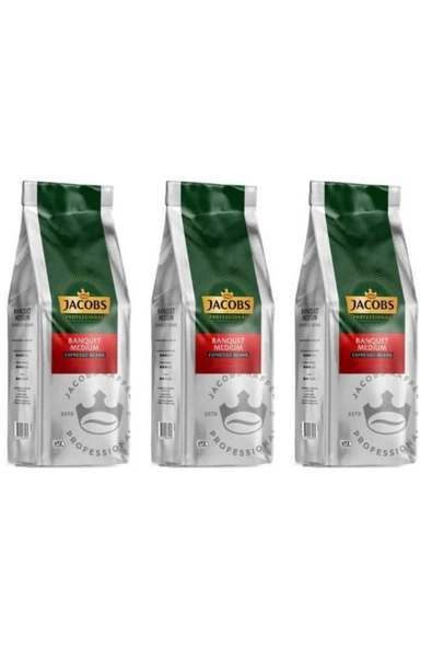 Jacobs Banquet Medium Espresso Beans Çekirdek Kahve 1000 Gr X 3 Paket ürün görseli 1