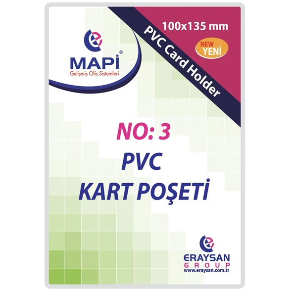 Mapi Kart Poşeti Dikey PVC NO:3 100x135 Şeffaf (100 adet) 910 10 37 ürün görseli 1