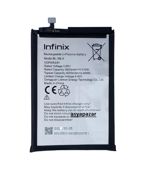 Infinix S5-S5 Lite Pil Batarya BL-39LX İnfilix Pil Batarya İnfinix ürün görseli 1