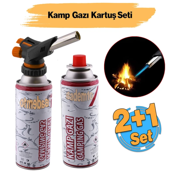 Çakmaklı Pürmüz Yedek Kartuşu Kamp Gazı 227 Gram Piknik Kamp Mangal Mutfak Ateş Tutuşturucu 2+1 Set ürün görseli 1