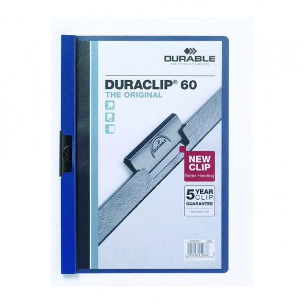 Durable Sıkıştırmalı Dosya DuraClip Ortadan Klipsli 60 Syf A4 Lacivert 2209 ürün görseli 1