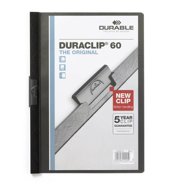Durable Sıkıştırmalı Dosya DuraClip Ortadan Klipsli 60 Syf A4 Siyah 2209 ürün görseli 1