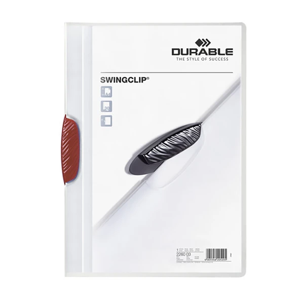 Durable Sıkıştırmalı Dosya SwingClip Ortadan Klipsli 30 Syf Kırmızı 2260 ürün görseli 1