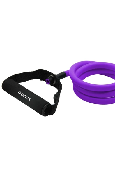 Delta 120 cm Tutacaklı Tam Sert 9*13 mm Pilates Direnç Lastiği-MOR ürün görseli 1
