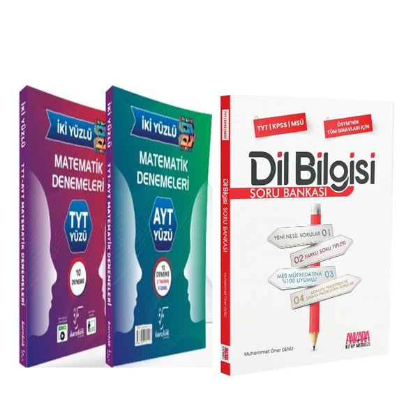 Karekök Yayınları TYT AYT Matematik İki Yüzlü Deneme ve AKM Dil Bilgisi Soru Bankası Seti 2 Kitap ürün görseli 1