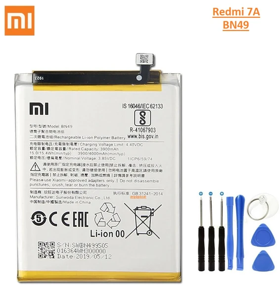 Xiaomi Redmi 7A Pil Batarya BN49 + Tamir Seti ürün görseli 1