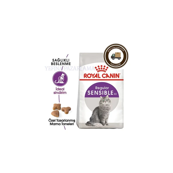 Sensible 33 Seçici ve Hassas Yetişkin Kedi Maması 4kg Regular Adult Cat Food ürün görseli 1