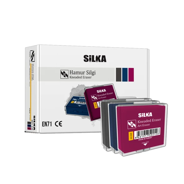 Silka Hamur Silgi Renkli 12 Li Art.26R-12-PKT ürün görseli 1