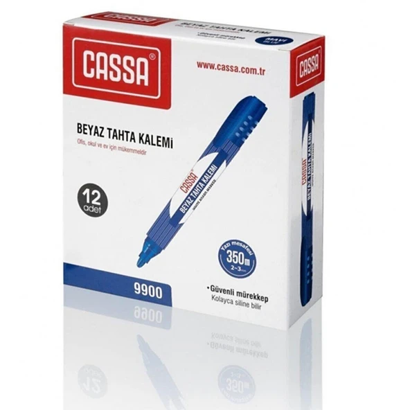 Cassa Beyaz Tahta Kalemi( 12 li)Mavi ürün görseli 1