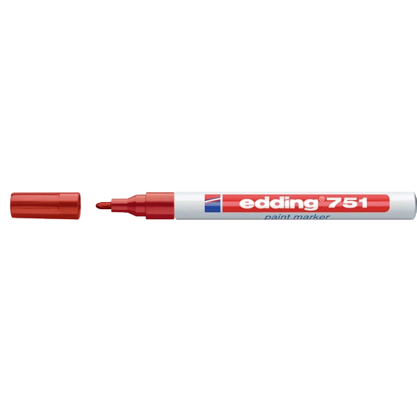 Edding Markör Boya Dekor Yuvarlak Uçlu 1-2 MM Kırmızı 751 (10 adet) ürün görseli 1