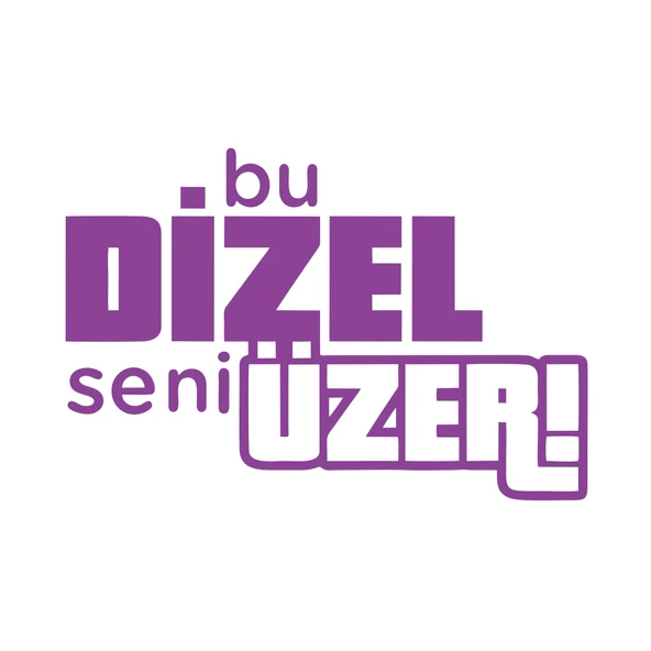 Bu Dizel Seni Üzer Oto Cam Sticker 17x17 Cm Mor ürün görseli 1