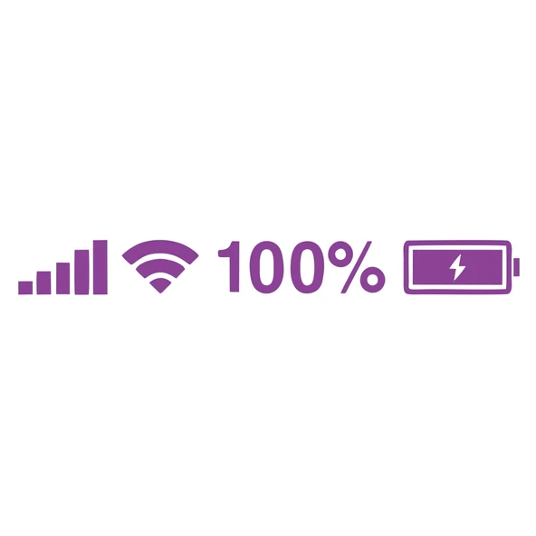  Batarya Pil Wifi Icon Oto Sticker 17x17 Cm Mor ürün görseli 1