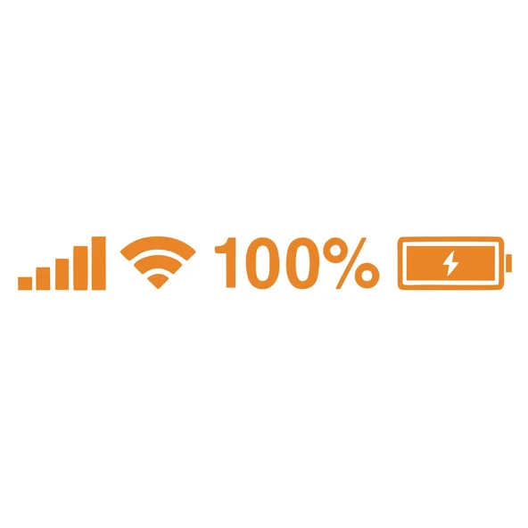  Batarya Pil Wifi Icon Oto Sticker 17x17 Cm Turuncu ürün görseli 1