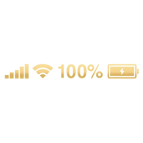  Batarya Pil Wifi Icon Oto Sticker 17x17 Cm Gold ürün görseli 1