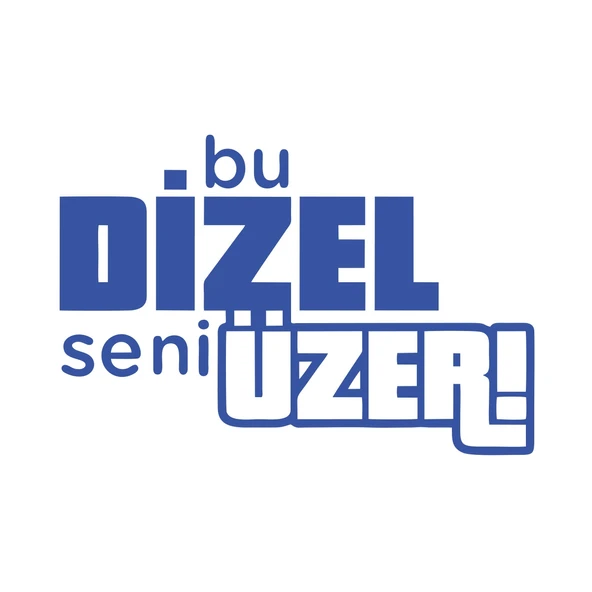 Bu Dizel Seni Üzer Oto Cam Sticker 17x17 Cm Mavi ürün görseli 1