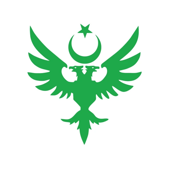 Çift Başlıklı Kartal ve Ay Yıldız Sticker 17x17 Cm Yeşil ürün görseli 1