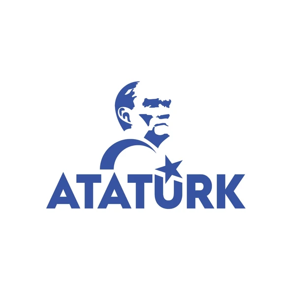 Atatürk Türk Bayrağı Sticker 17x17 Cm Mavi ürün görseli 1