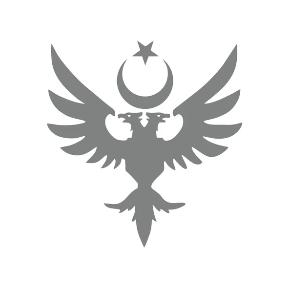 Çift Başlıklı Kartal ve Ay Yıldız Sticker 17x17 Cm Gri ürün görseli 1