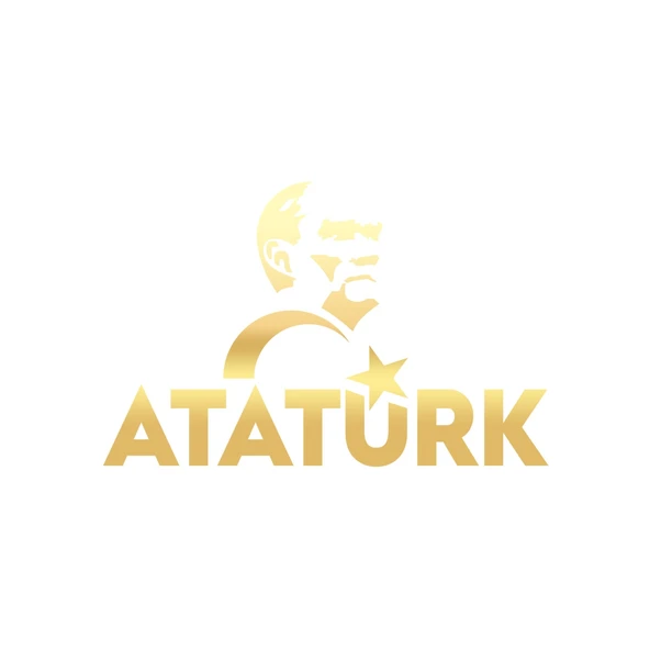 Atatürk Türk Bayrağı Sticker 17x17 Cm Gold ürün görseli 1