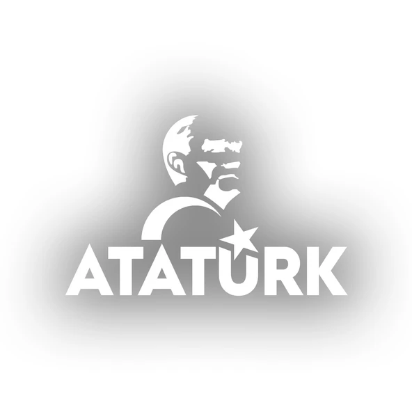 Atatürk Türk Bayrağı Sticker 17x17 Cm Beyaz ürün görseli 1