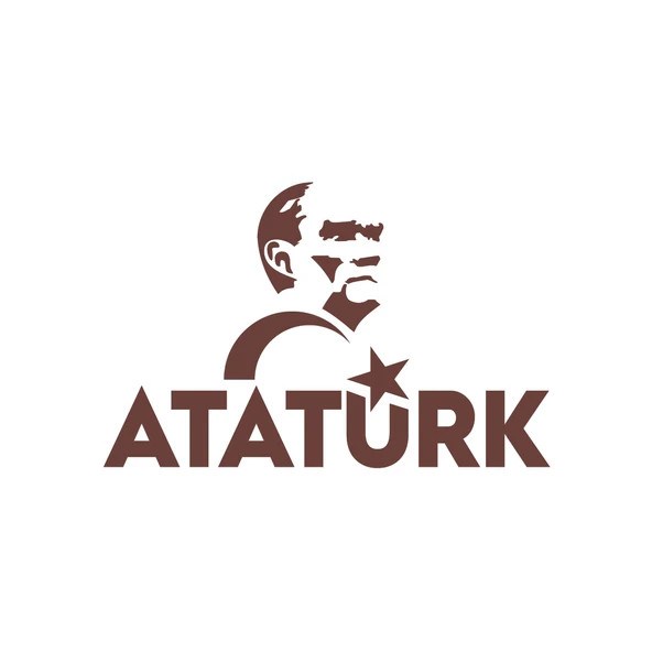 Atatürk Türk Bayrağı Sticker 17x17 Cm Kahverengi ürün görseli 1