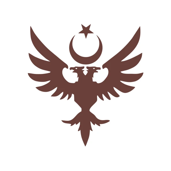 Çift Başlıklı Kartal ve Ay Yıldız Sticker 17x17 Cm Kahverengi ürün görseli 1