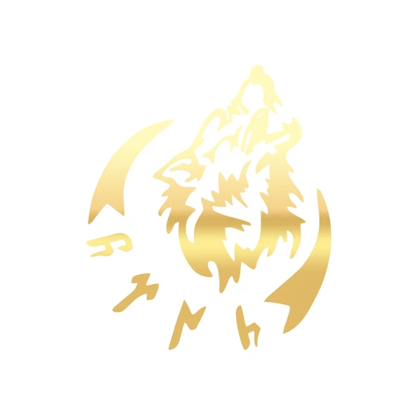 Bozkur Göktürkçe Türk Sticker 17x17 Cm Gold ürün görseli 1
