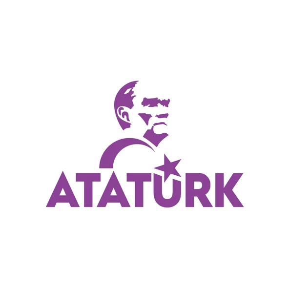 Atatürk Türk Bayrağı Sticker 17x17 Cm Mor ürün görseli 1