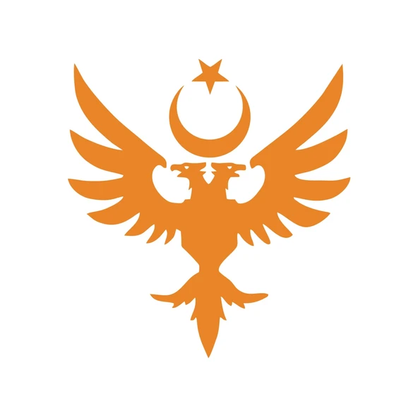 Çift Başlıklı Kartal ve Ay Yıldız Sticker 17x17 Cm Turuncu ürün görseli 1