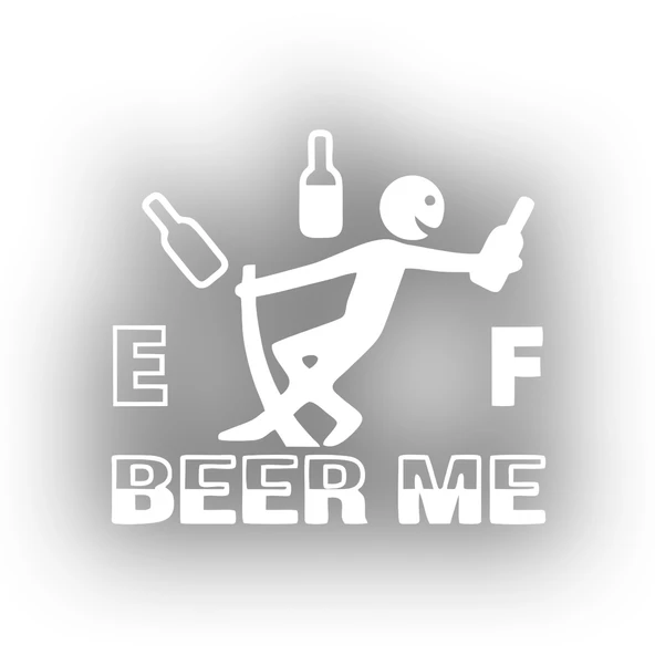 Beer Me Sticker 17x17 Cm Beyaz ürün görseli 1